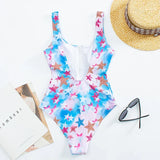 2026 Printed Zipper Swimsuit One Piece Sexy Swimwear Women Floral Bathers Bathing Swimming Swim Suit Female Beachwear
