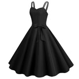 Womens Sleeveless Dress 1950s Housewife Evening Party Prom Dress Temperament Womens Dresses Female Holiday Loose Beach Dresses