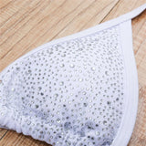 Sexy Bling Rhinestone Mini Bikini Female Swimsuit Women Swimwear Two-Pieces Bikini Set Bather Bathing Suit Swim Lady V2064