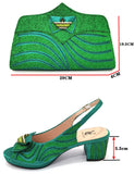 Doershow African fashion Italian Shoes And Bag Sets For Evening Party With Stones blue Italian Handbags Match Bags! HGR1-11