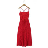 New Style Sexy Slim-fit High-waisted Dress With Back Straps Jacquard Over-the-knee Long Dress For Women Pure Desire Dress AWPU