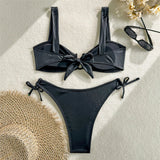 U Shaped Glitter Sparkling Shiny Bikini Female Swimsuit Two-Pieces Bikini Set Women Swimwear Brazilian Bathing Suit Bather V7564