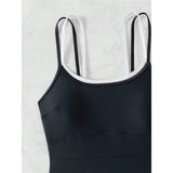 S - XL Splicing Backless High Leg Cut One Piece Swimsuit Women Swimwear Female Padded Monokini Bather Bathing Suit Swim V6789