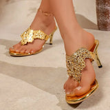 Sandals and Slippers with  Flip Flops Home Casual Women's Block Heel Heightening Versatile Slippers