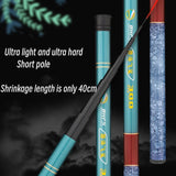 Telescopic Carbon Fiber Fishing Rod Rotating Carp Feeder Travel