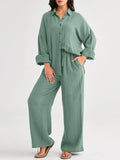 2026 Spring and Summer Casual Suit New Fashion Suit Loose Casual Top Wide Leg Pants Two-piece Set for Women