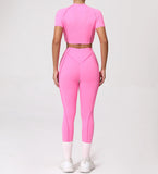 2PCS Yoga Suit Sports Set Women Quick-Drying Gym Set Women Tracksuit Running Workout Long Sleeve Sports Shirt Yoga Clothing