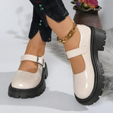 Patent Leather Thick Sole Mary Jane Shoes Women 2025 Ankle Buckle Platform Pumps Woman Round Toe High Heel Lolita Shoes Female