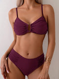 2025 U-wire Bikini Women Sexy Strappy Swimwear Female Solid Swimsuit Bathers Bathing Swimming Swim Suit Beachwear