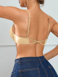 Everyday Women's cross-strap backless bra Front closure push-up bra for small breasts Seamless invisible heart-shaped cup bra