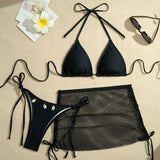 DEKA Mesh Bikinis Female Swimsuits Women's Three-Piece Swimwear Beach Swim Wear Bathing Suits Brazilian Bikini Set Pool Bather