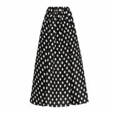 Black Dot Print One Piece Swimsuit Pleate Long Skirt Set 2026 Women Vintage Bandeau Ruffle Push Up Bathing Suit Holiday Swimwear