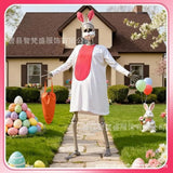 Easter Bunny Costume Women Rabbit Cosplay Outfit Skeleton Bunny Dress Halloween Party Stage Performance Dance Show Costume