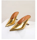 Design Fashion Platform Wedges High Heels Mule Women Slippers Concise Shallow Pointed Toe Party Dress Ladies Shoes 2026