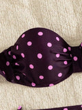 Sexy Black Polka Dot Print Bikini Set 2026 Women Pleate Push Up Drawstring Side High Waist Swimsuit Beach Bathing Suit Swimwear