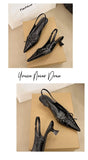 Pointed Toe Slingbacks Sandals Women Elegant Kitten Heel Dress Shoes Shallow Comfy Bowknot Office High Heels Ladies 2026