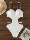 Sexy Ribbed Underwired Bra Cup Female Swimwear One Piece Swimsuit Women Backless Monokini High Cut Bathing Suit Swim Bodysuit