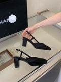 Summer Closed Toe Sandals Buckle Strap Summer Heels Mary Jane Thick Heels French Shallow Lolita Sandals OL Dress Shoes New 2026