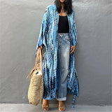 New 10 Colors Printed Long Sleeve With Belt Tunic Beach Cover Up Cover-ups Beach Dress Beach Wear Beachwear Female Women V4521