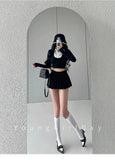 WOMENGAGA Fahsion Women Skorts Spicy Girl Sexy High Waist SlimA-LINE Pleated Skirt Half Body Short Skirt Sweet Korean Style 8NDZ
