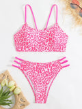 2025 Strappy Bikini Set Sexy Swimsuit Women Leopard Padded Swimwear Female Bathers Bathing Swimming Swim Suit Beachwear