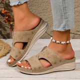 Summer Lightweight Wedges Slippers Women Metal Decor Plus Size 36-43 Beach Sandals Woman Comfortable Printed Platform Sandles