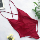 2026 V Neck Scrunch Butt Female Swimwear One Piece Swimsuit Women Backless Monokini Sexy High cut Bathing Suit Swim Bodysuit