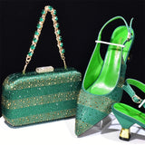 Doershow African fashion Italian Shoes And Bag Sets For Evening Party With Stones SILVER Italian Handbags Match Bags! Hb1-2