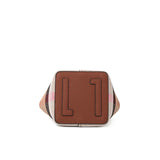 Genuine leather cowhide canvas checkered handbag 2025 new retro cross-body shoulder bag lady detachable shoulder strap small bag