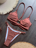 Cross Back Hollow Out Bikini Female Swimsuit Women Swimwear Two-pieces Bikini Set High Leg Cut Bather Bathing Suit Swim Lady