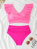 2026 Ruffle Bikinis Women Sexy Swimwear Female High Wasit Swimsuit Bathers Bathing Swimming Swim Suit Beachwear Summer