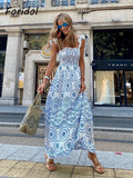 Blue Floral Embroidey Summer Beach Dress Women Casual Holiday Bohemian Dress Boho Sundress Maxi Long Vestidos Fashion Clothes