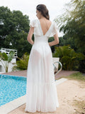 Women's Solid Color Halter Bikini Set Crop Top Long Pleated A-Line Skirt Beach Outfit for Spring Summer Sexy Vacation Look