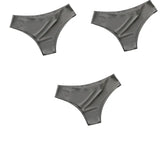 3Pcs/Set Women's Smooth Ice Silk Briefs Low-Rise Ice Silk Brazilian Panties No-Show Breathable Underwear Seamless Bikin