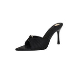 BIGTREE Summer Woman Slippers Fashion Open Toe Thin High Heels Shoes Street Style Stripper Party Slides Zapatos De Mujer