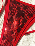 New 2026 Bandeau Sequins Women's Swimsuit Sexy Backless Low Waist Swimwear Bandage Push Up Thong Bathing Suit Beachwear Biquinis