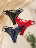 3-pack fashionable multi-color lace thong sexy Lingerie lightweight and easy to clean women's underwear C937