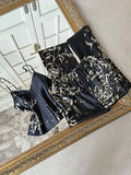New Women's Pajamas Set Cherry Print Sleeveless V Neck Sexy Sleepwear Fashion 2PC Homewear for Summer and Spring