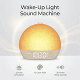Sunrise Alarm Clock,White Noise Sound Machine Wake Up Light,30 Soothing Sounds,Dimmable Night Light for Heavy Sleeper Ideal Gift