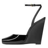 2025 Fashion Show Sandals For Women Sexy Square Open Toe Leopard Print Slope High Heel Shoes Summer Party Star Women's Sandals