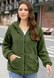 Phantasy Woman Hooded Fleece Coat Womens Casual Jacket Soft Heavy Autumn Winter Solid Hooded Jacket Ladies Outwear Overcoat