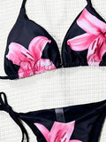 Sexy Floral Printed Halter Bikini Women Swimwear Female Swimsuit Two-pieces Bikini set Bather Bathing Suit Swim Lady Beach Wear