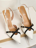 New Solid Color Pointed-toe Buckle-back Empty High-heeled Sandals for Women in Spring/Summer 2026