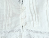 Foridol White Lace Tops for Women Summer Casual Side Tie Up Cotton Camis Top Buttons Casual Beach Vacation New Tops