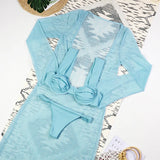 3 Pieces Women's Sexy Bikini Set 2025 New Swimwear Long Dress Cover up Female Beachwear Bathing Suit Summer Swimming Outfit