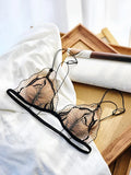 New French Style Lingerie Set Front Fastening Bra Non Padded Ultra Thin Elegant Lace Comfortable Summer Wear Women S-XL MOYISU