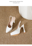 Baotou Slingbacks Sandals Women's Summer 2026 New Pointed Thin Heel High Heels for Ladies Waterproof Table Not Tired Foot Shoes