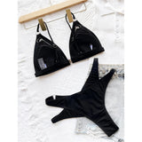 Sexy Cut Out Strappy High Cut Bikini Women Swimwear Female Swimsuit Two-Pieces Bikini Set Bather Bathing Suit Swim Lady V3863