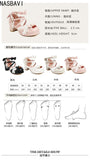 Women Lace Single Leather Lolita Shoes 2026 Cute Japanese Sweet Bow Thick Square Heel Shoes Girls' Party Dress Sandals Shoes 43