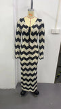 Knitted Dress Leace-up Vestido Dresses 2025 Woman Beach Hollow Out Slim Vacation Beachwear Temperament Long Sleeves Holiday Sexy